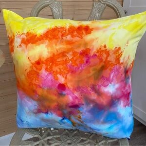 Sun-Kissed Surf Ice Tie Dye Pillow Covers Set of 2 - Cotton Blend 18”x18” Boho